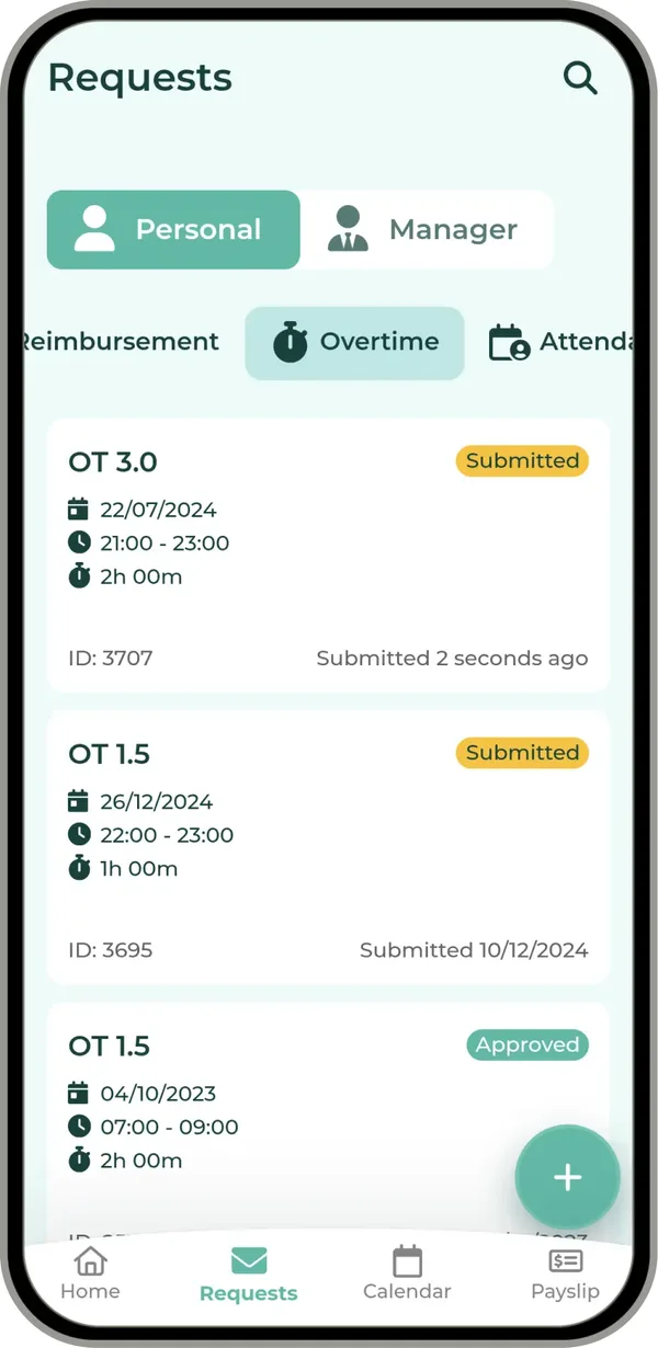 ByteHR mobile app for factory shifts ByteHR mobile app shift roster screen