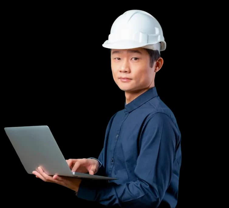 ByteHR for manufacturing Factory engineer reviewing shift data on a laptop
